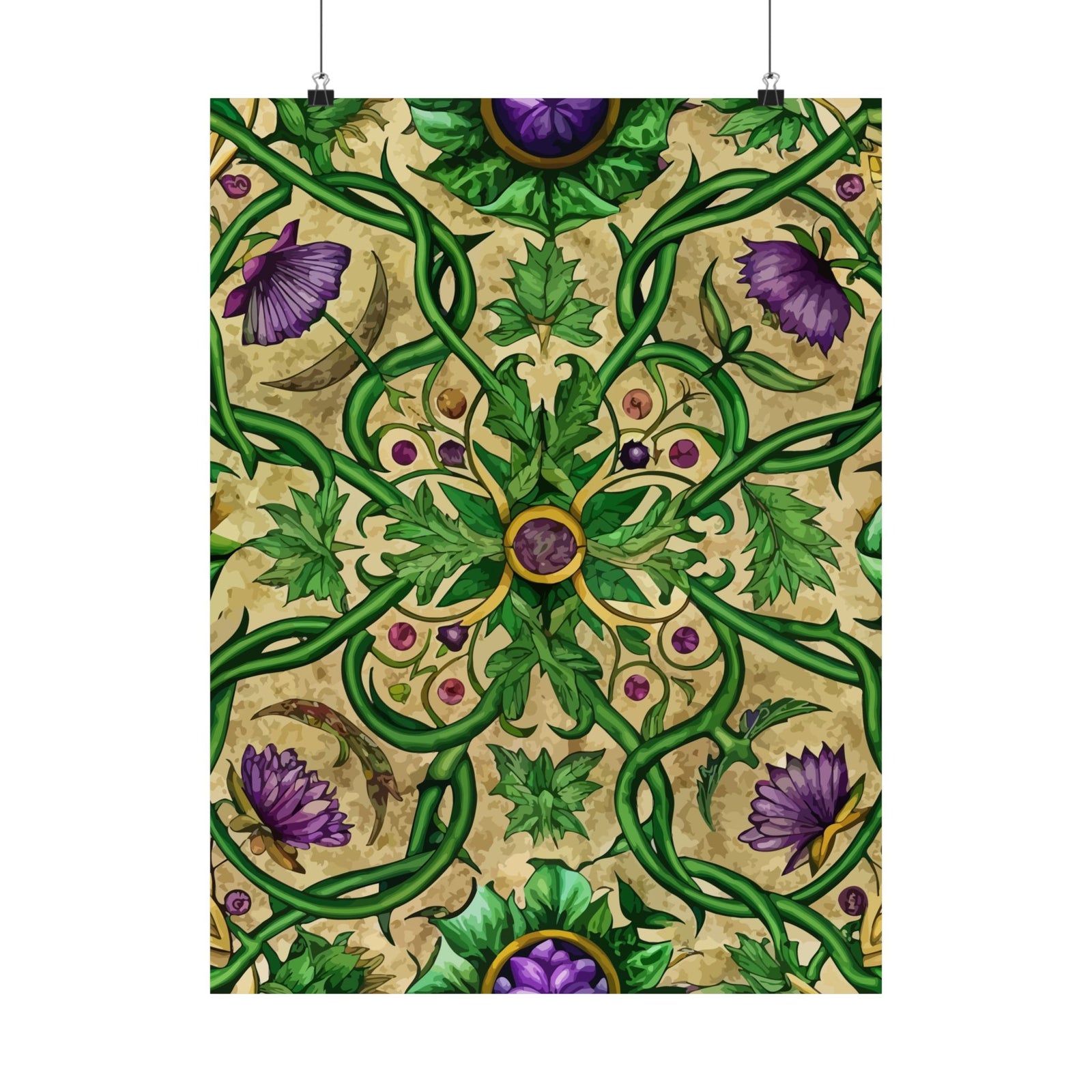 Folk Floral Pattern, Celtic Inspired 02 - 18 in x 24 in Matte Poster