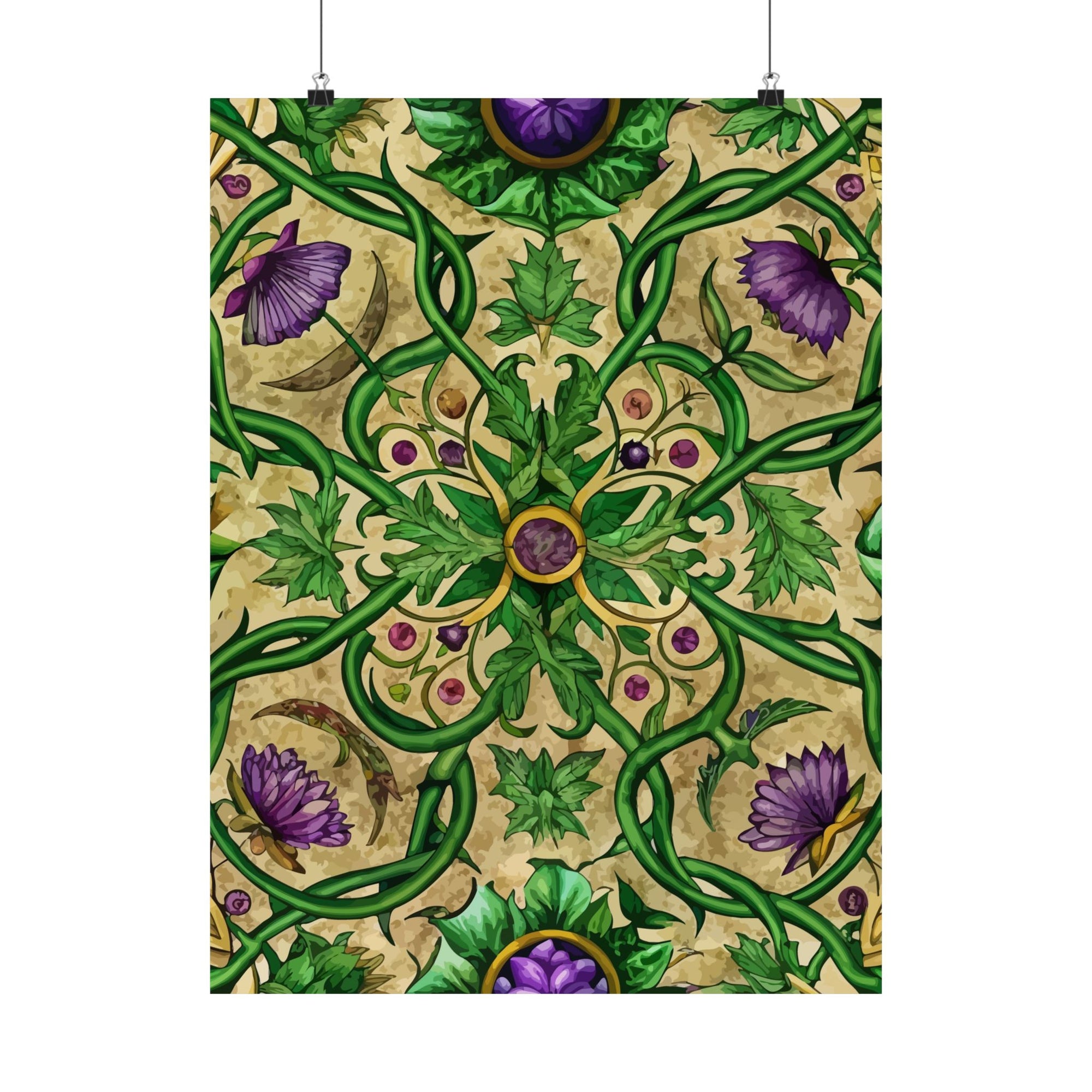 Folk Floral Pattern, Celtic Inspired 02 - 18 in x 24 in Matte Poster