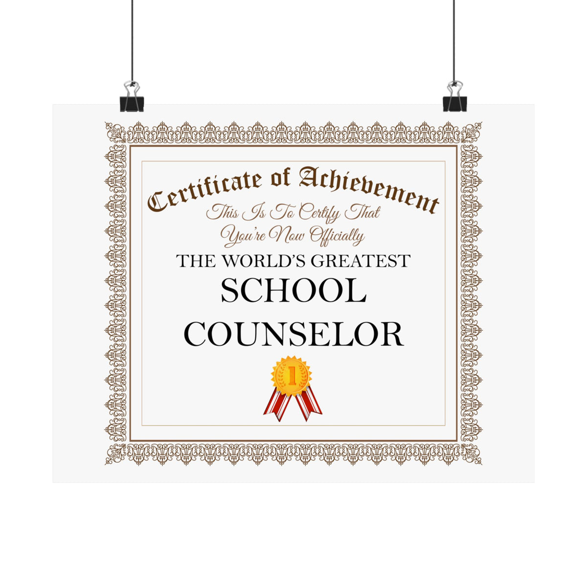 World's Greatest School Counselor - 14 in x 11 in Matte Poster