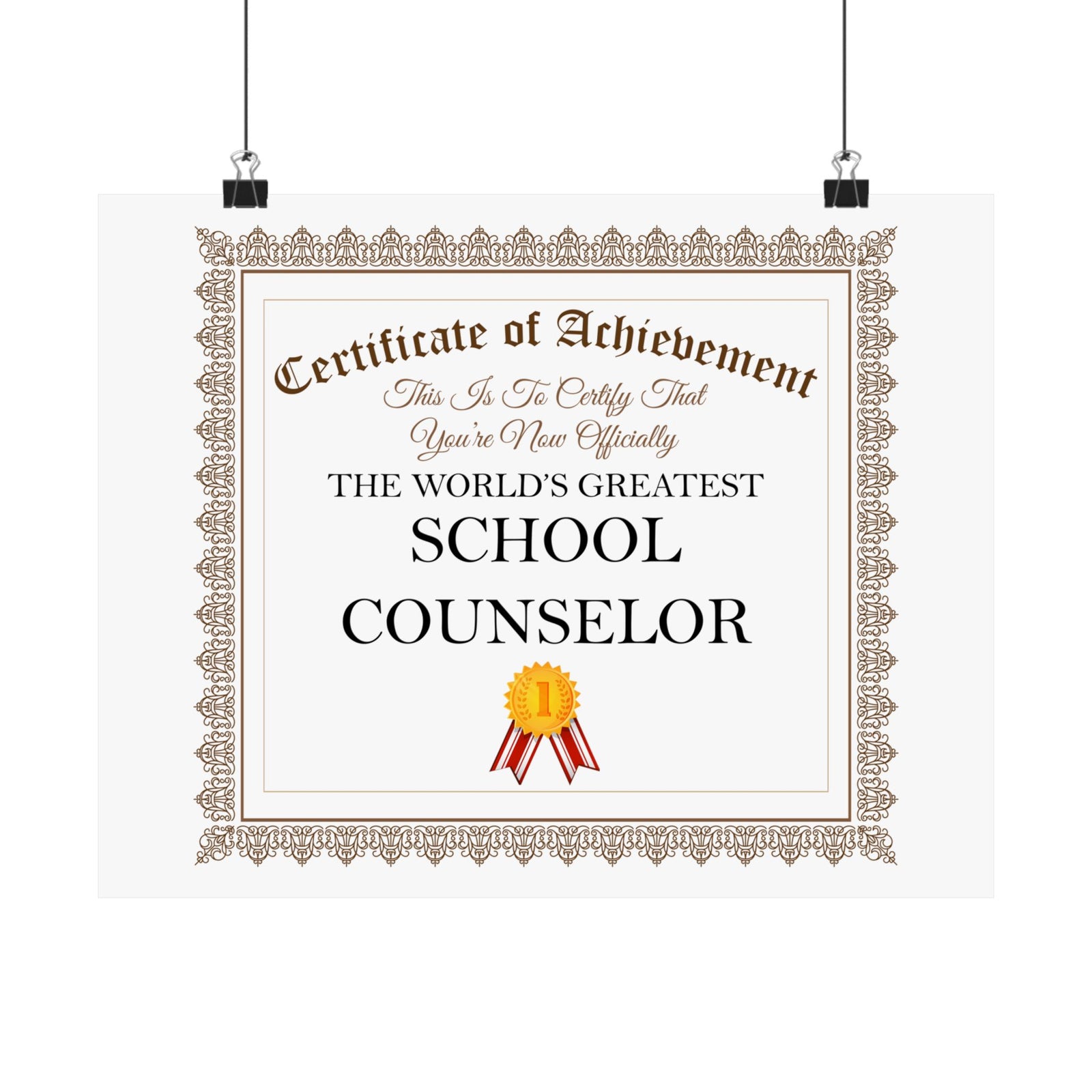 World's Greatest School Counselor - 14 in x 11 in Matte Poster