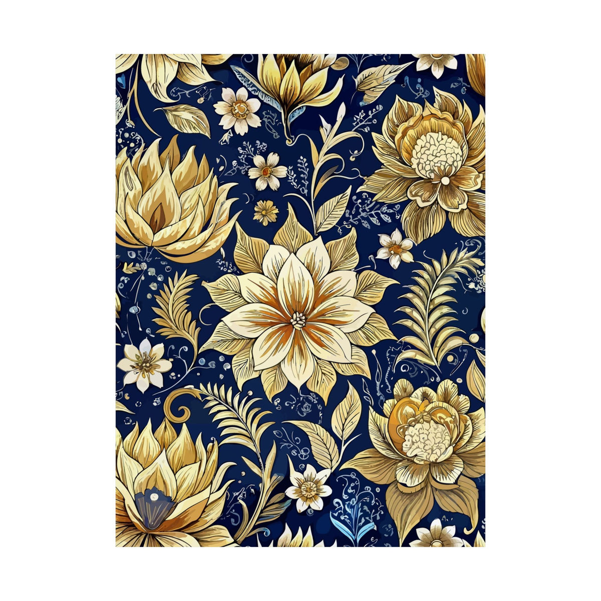 Folk Floral Pattern, Indonesian Inspired 02 - 18 in x 24 in Matte Poster