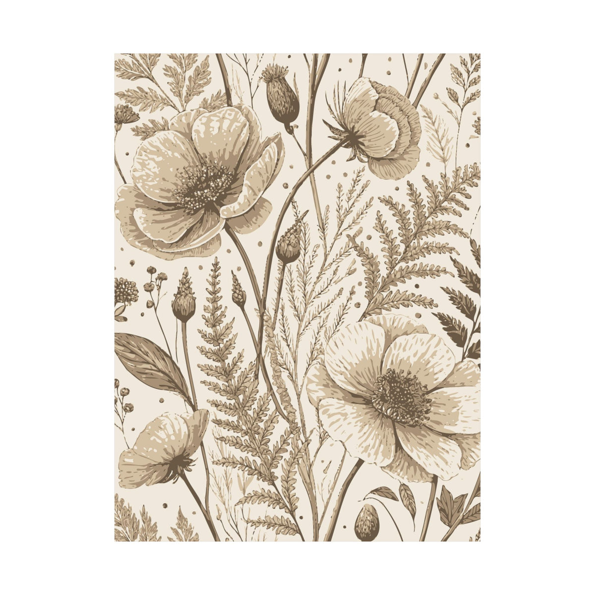 Wildflowers Pattern 099 - 18 in x 24 in Matte Poster