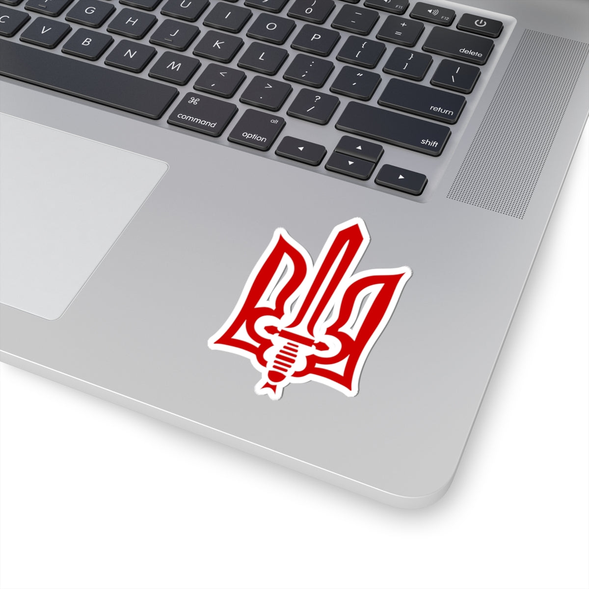 Stylized Tryzub (Red) - 3" x 3" Kiss-Cut Sticker