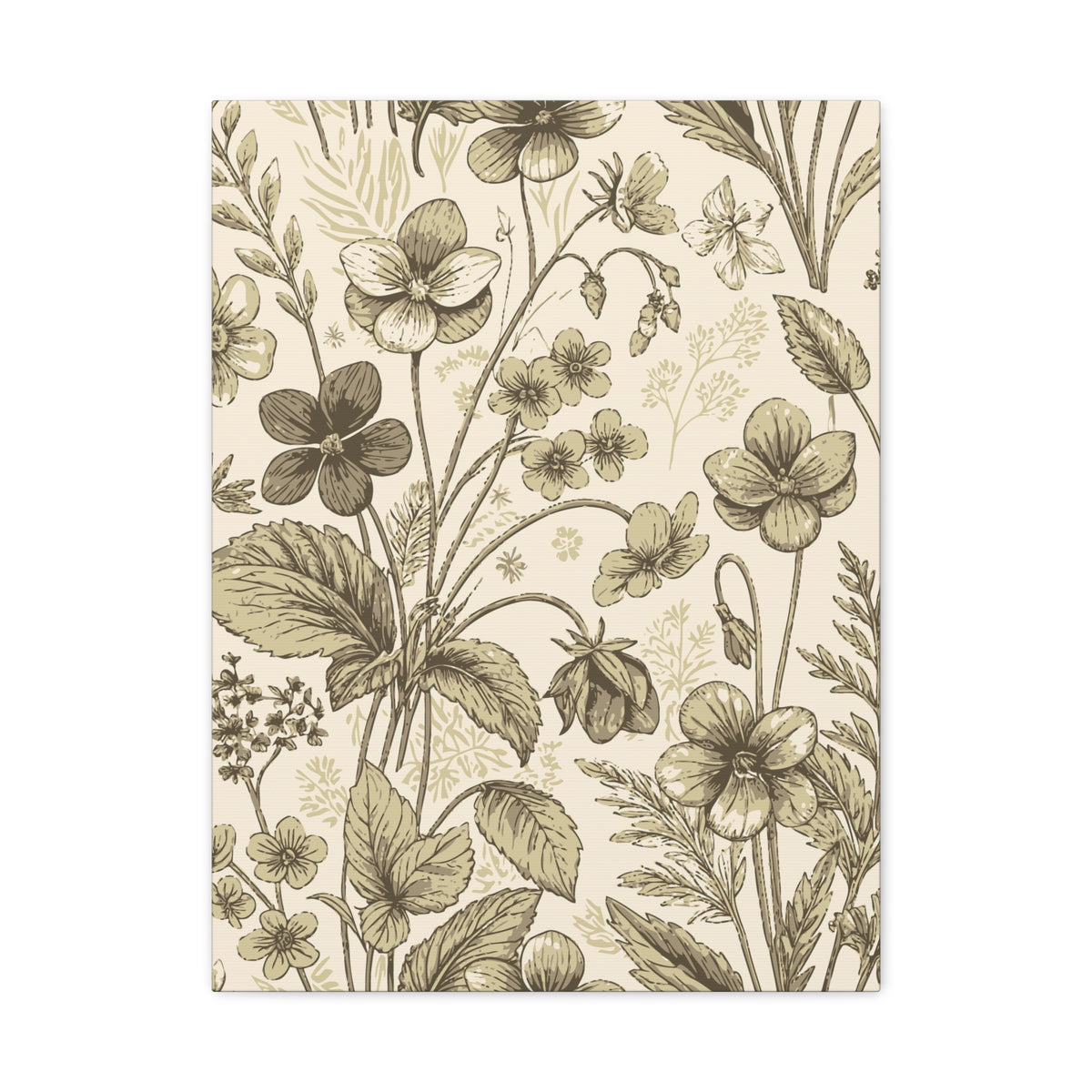 Wildflowers Pattern 180 - 18 in x 24 in Matte Canvas, Stretched, 1.25 in