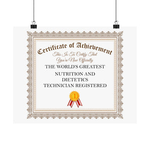 World's Greatest Nutrition and Dietetics Technician Registered - 14 in x 11 in Matte Poster