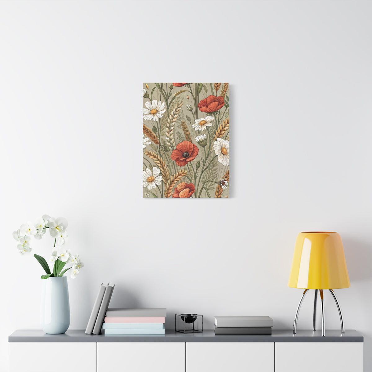 Wildflowers Pattern 141 - 18 in x 24 in Matte Canvas, Stretched, 1.25 in