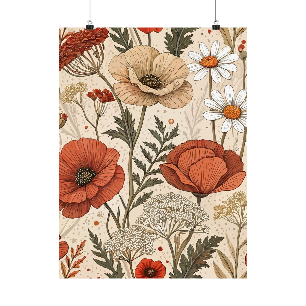 Wildflowers Pattern 039 - 18 in x 24 in Matte Poster