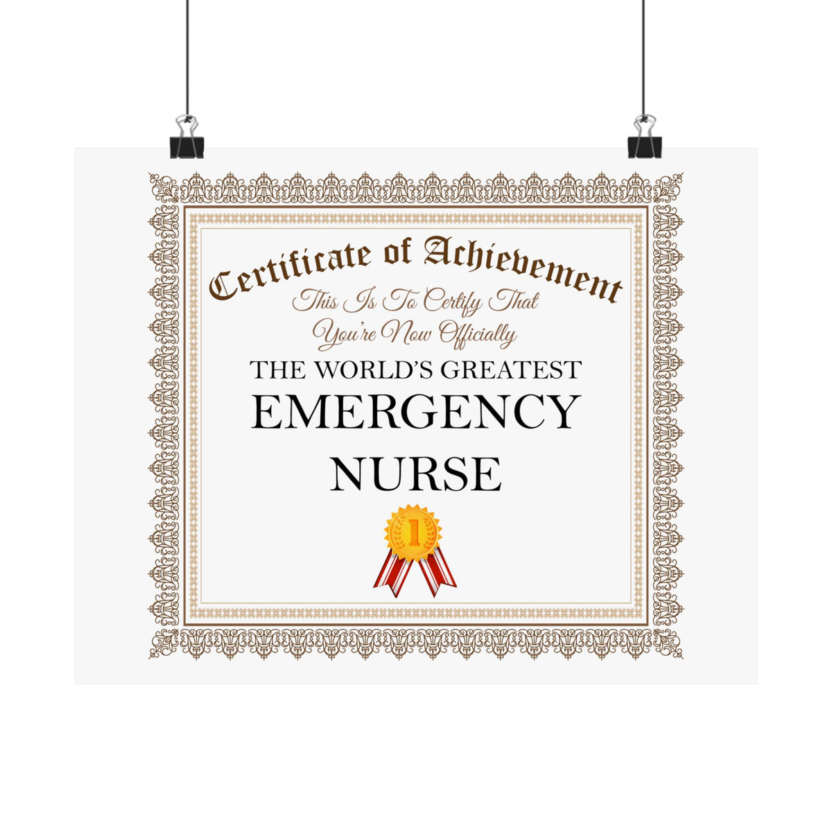 World's Greatest Emergency Nurse - 14 in x 11 in Matte Poster