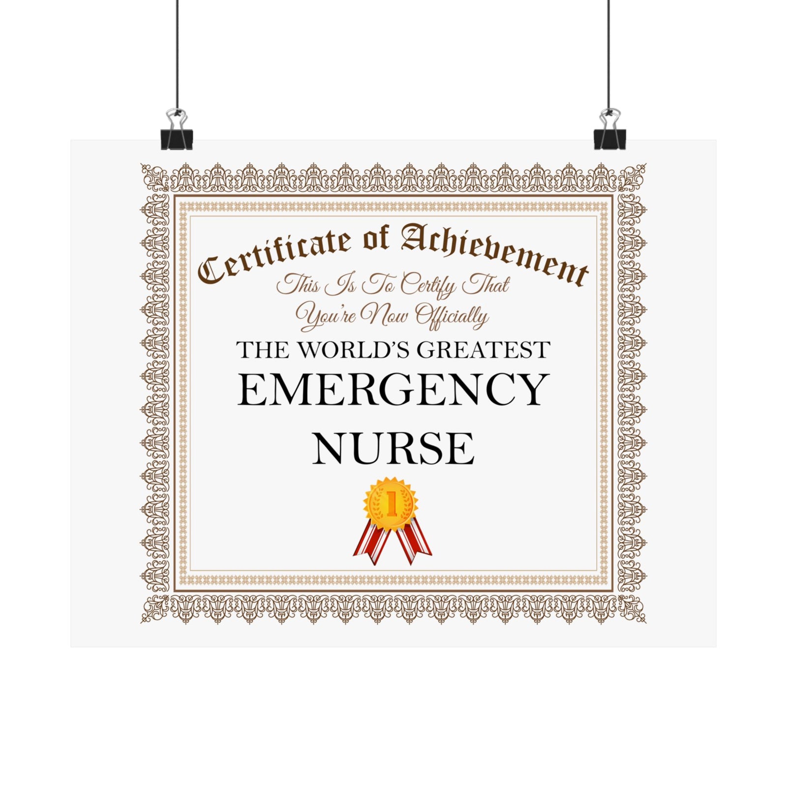 World's Greatest Emergency Nurse - 14 in x 11 in Matte Poster