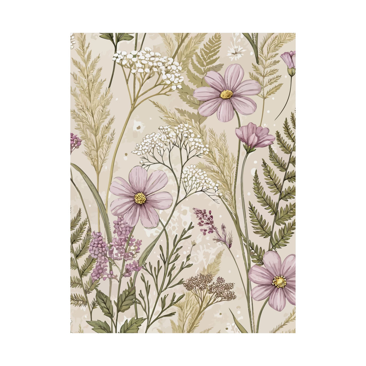 Wildflowers Pattern 090 - 18 in x 24 in Matte Poster