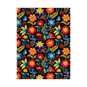 Mexican Floral Fiesta Pattern 035 - 18 in x 24 in Matte Poster