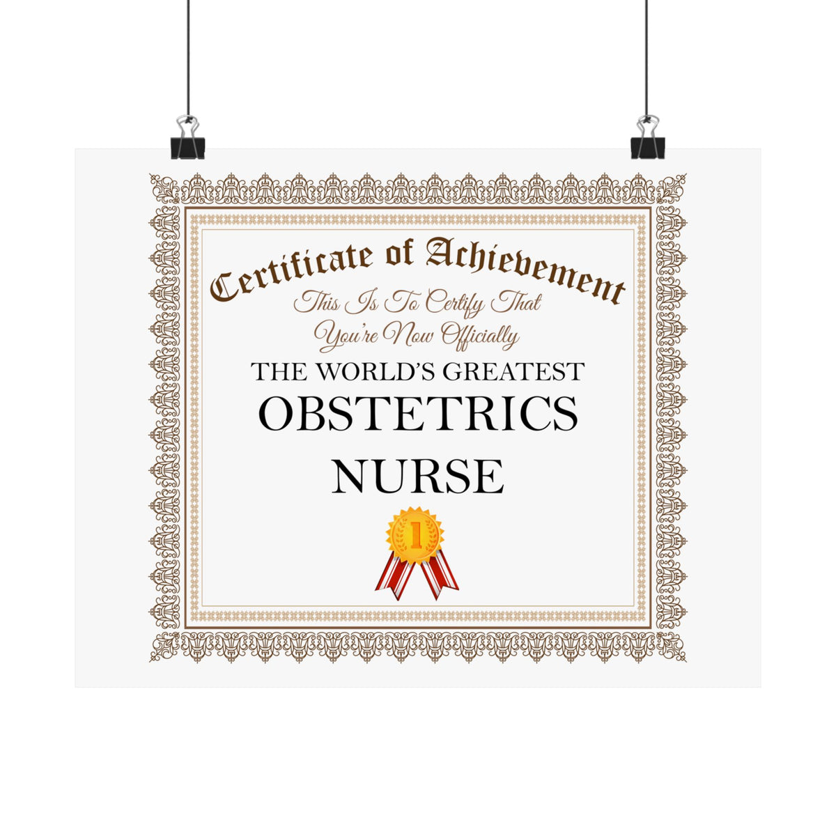 World's Greatest Obstetrics Nurse - 14 in x 11 in Matte Poster