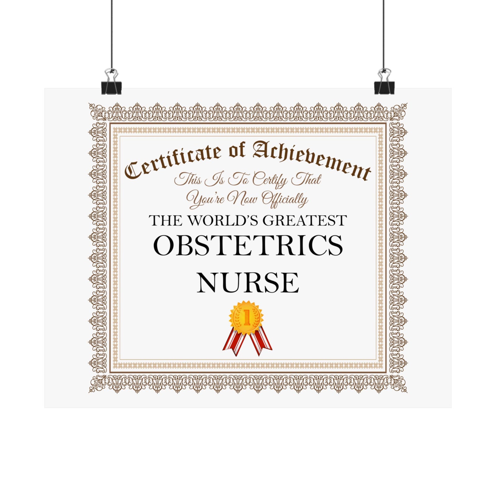 World's Greatest Obstetrics Nurse - 14 in x 11 in Matte Poster