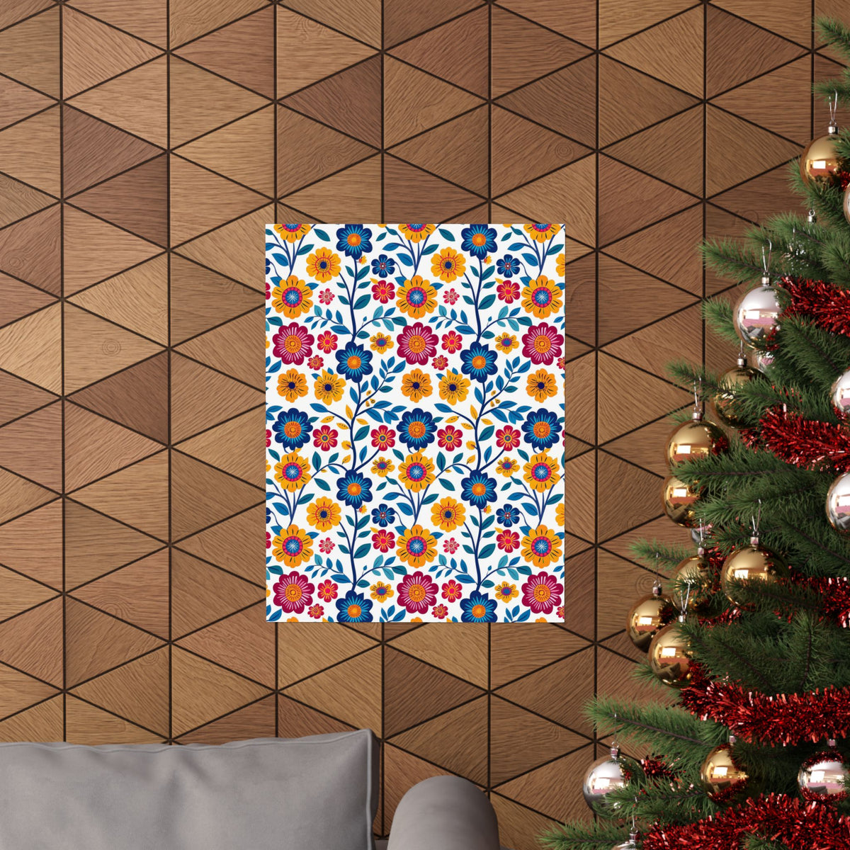 Mexican Floral Fiesta Pattern 002 - 18 in x 24 in Matte Poster