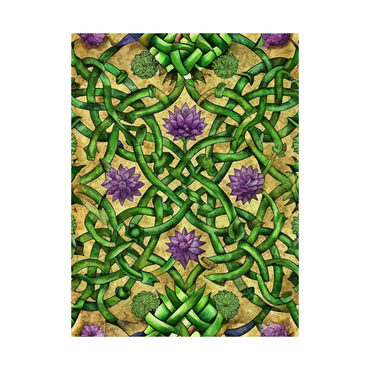 Folk Floral Pattern, Celtic Inspired 06 - 18 in x 24 in Matte Poster