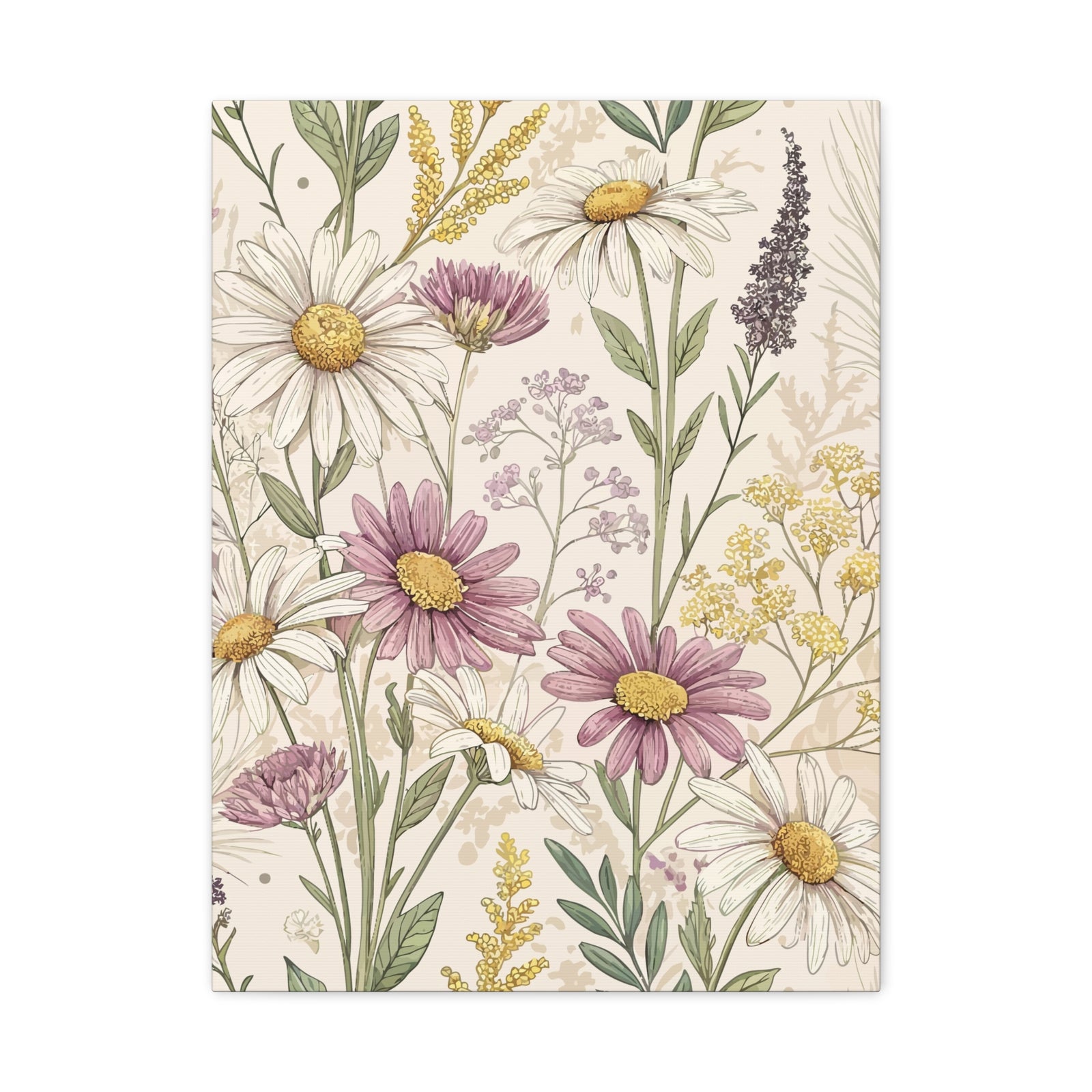 Wildflowers Pattern 045 - 18 in x 24 in Matte Canvas, Stretched, 1.25 in