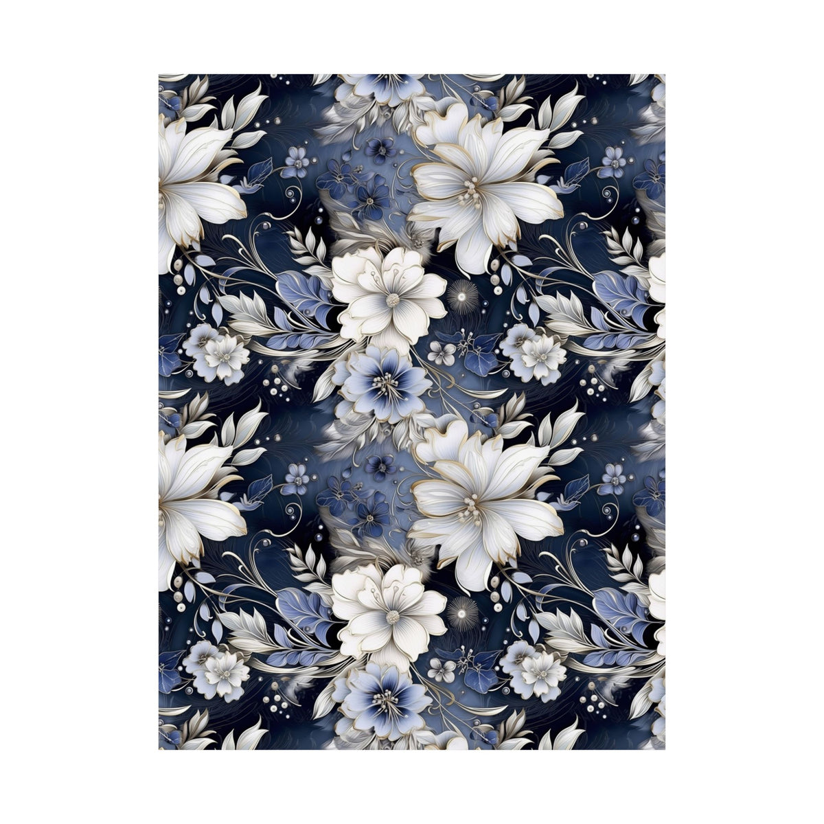 Nocturnal Bloom Pattern 012 - 18 in x 24 in Matte Poster