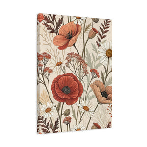 Wildflowers Pattern 040 - 18 in x 24 in Matte Canvas, Stretched, 1.25 in
