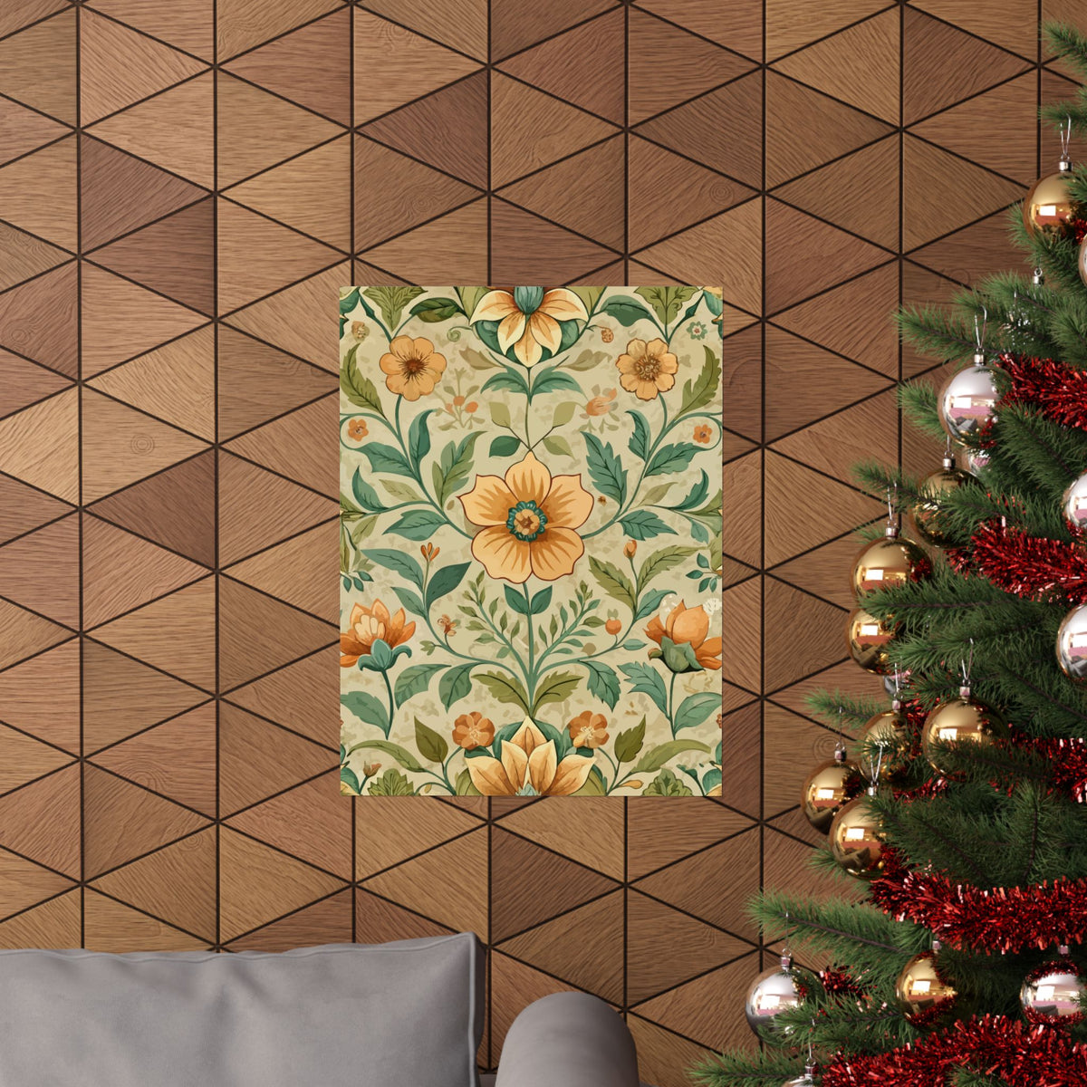 Folk Floral Pattern, Armenian Inspired 02 - 18 in x 24 in Matte Poster