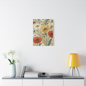 Wildflowers Pattern 044 - 18 in x 24 in Matte Canvas, Stretched, 1.25 in