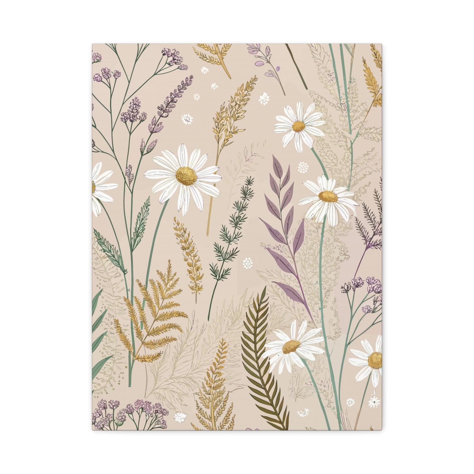 Wildflowers Pattern 063 - 18 in x 24 in Matte Canvas, Stretched, 1.25 in