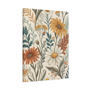 Wildflowers Pattern 016 - 18 in x 24 in Matte Canvas, Stretched, 1.25 in