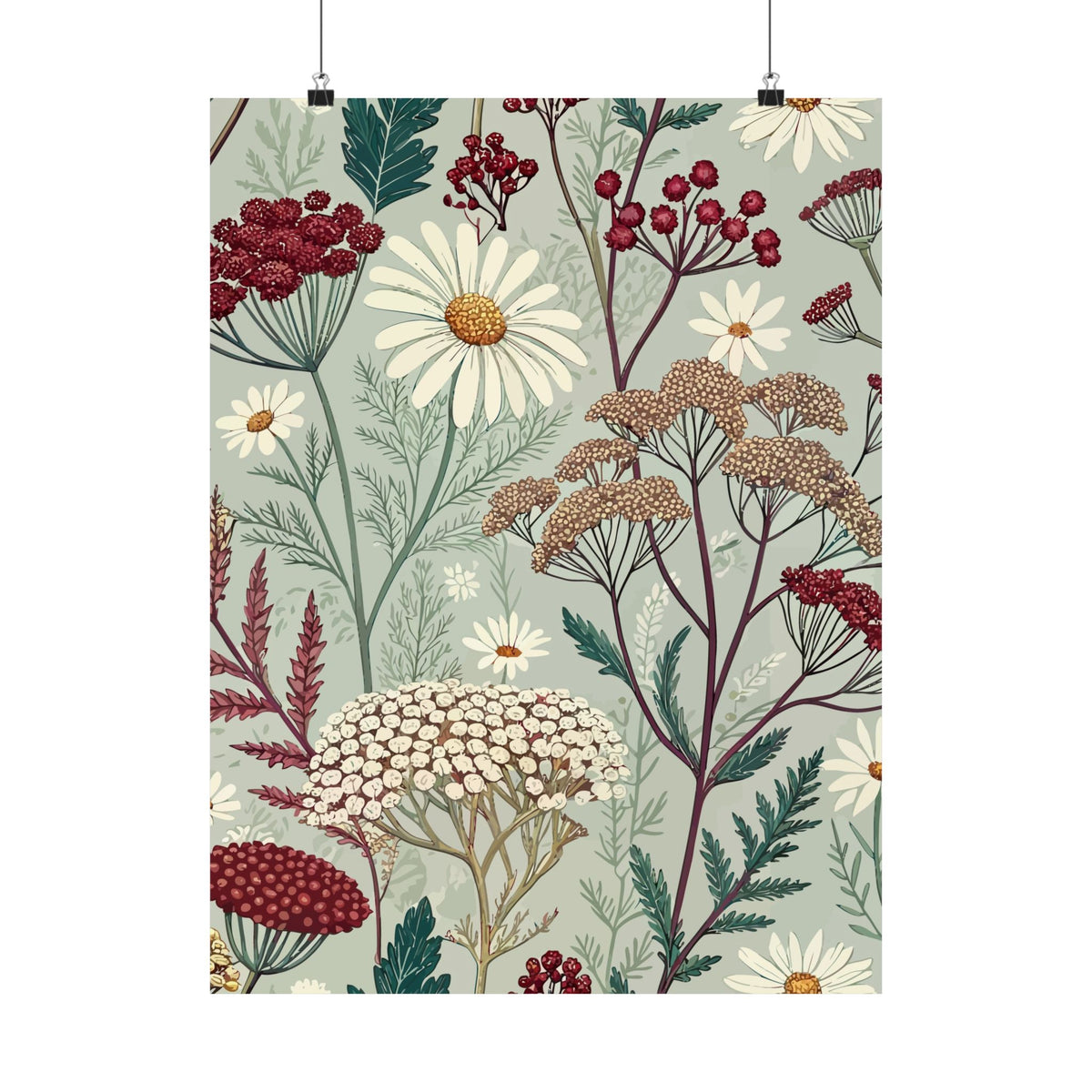 Wildflowers Pattern 036 - 18 in x 24 in Matte Poster