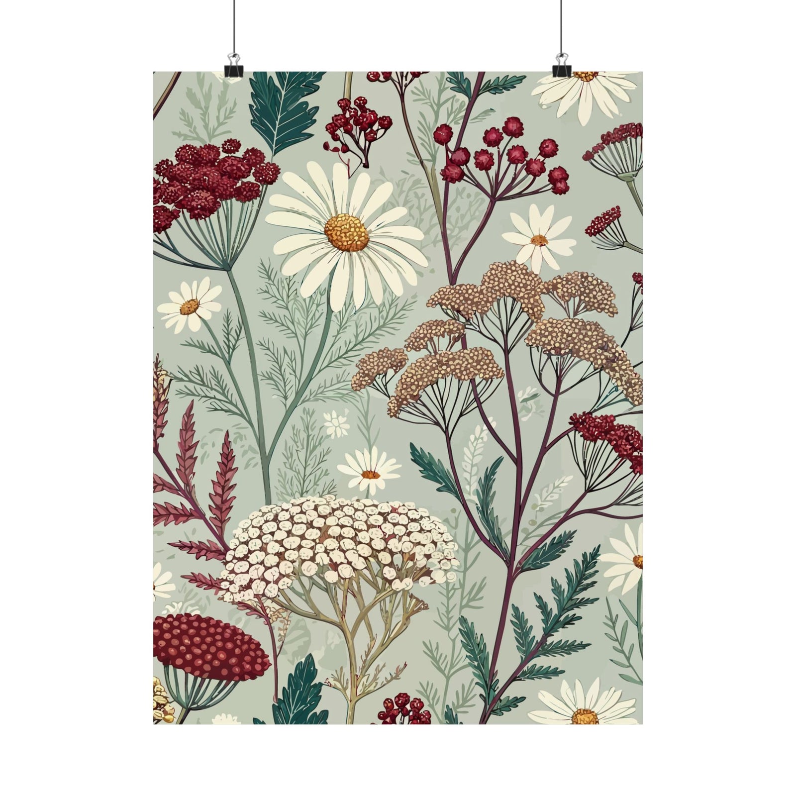 Wildflowers Pattern 036 - 18 in x 24 in Matte Poster