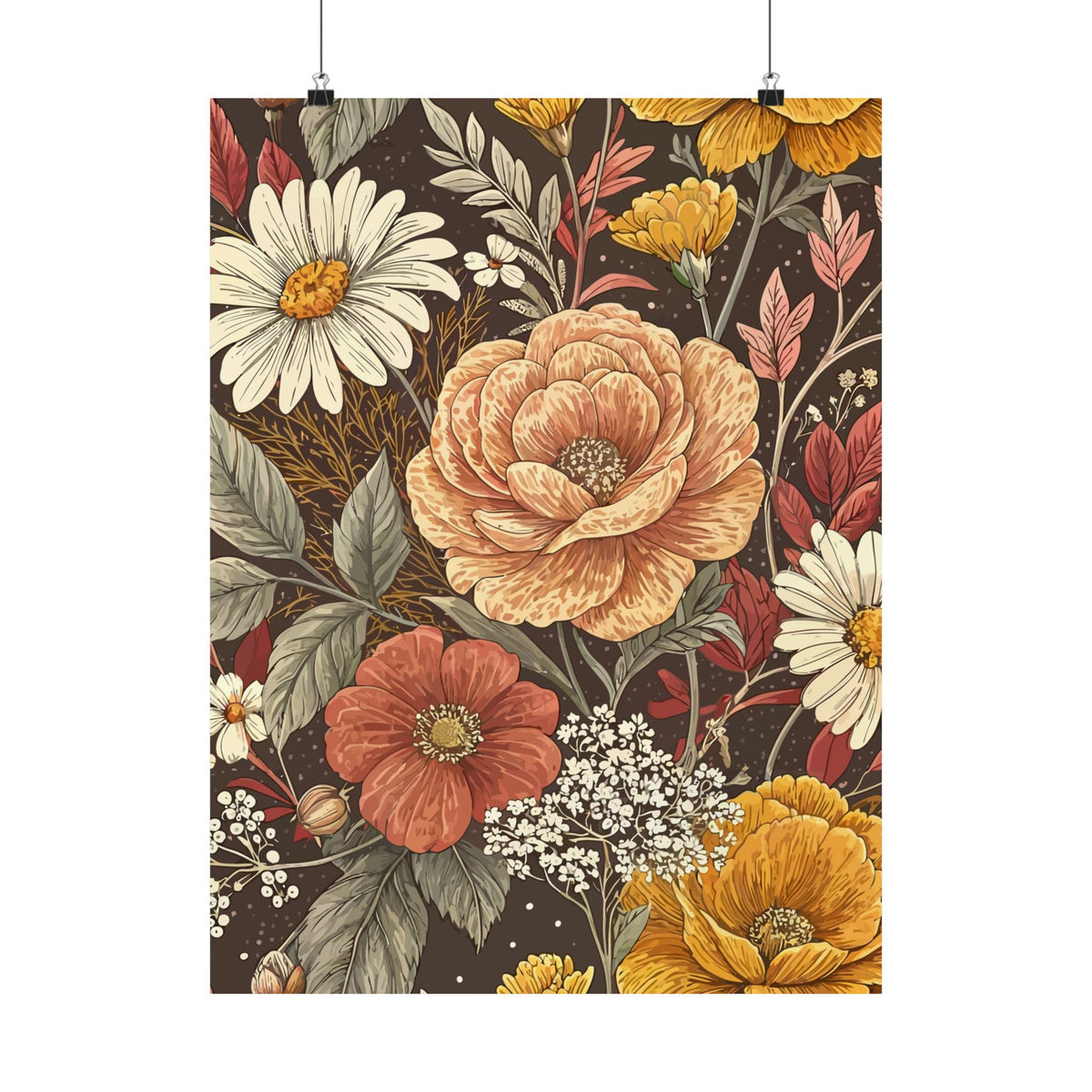 Wildflowers Pattern 025 - 18 in x 24 in Matte Poster