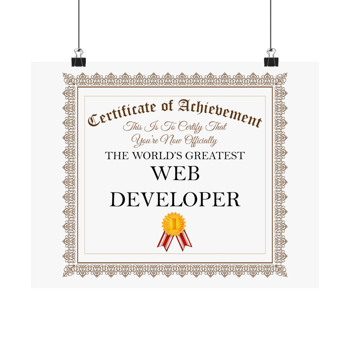 World's Greatest Web Developer - 14 in x 11 in Matte Poster