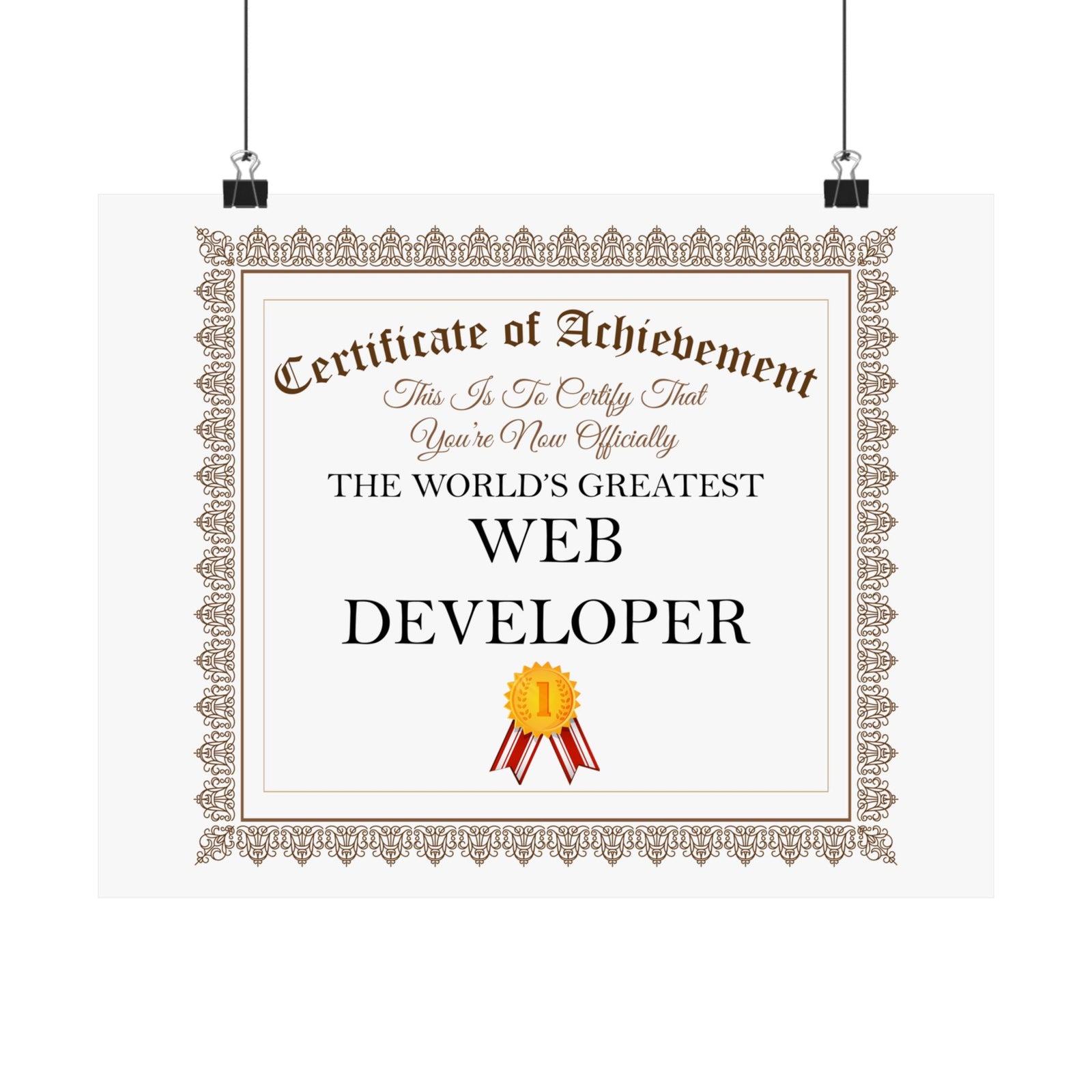 World's Greatest Web Developer - 14 in x 11 in Matte Poster