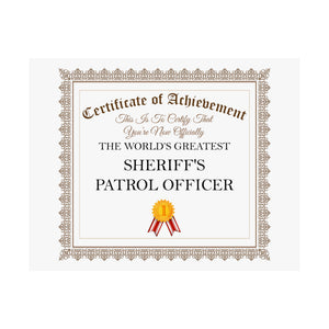 World's Greatest Sheriff's Patrol Officer - 14 in x 11 in Matte Poster