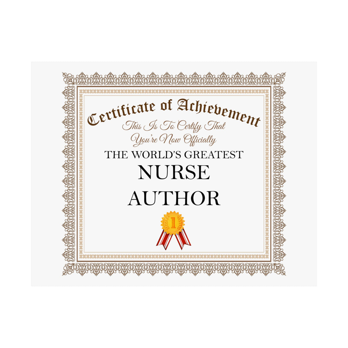 World's Greatest Nurse Author - 14 in x 11 in Matte Poster