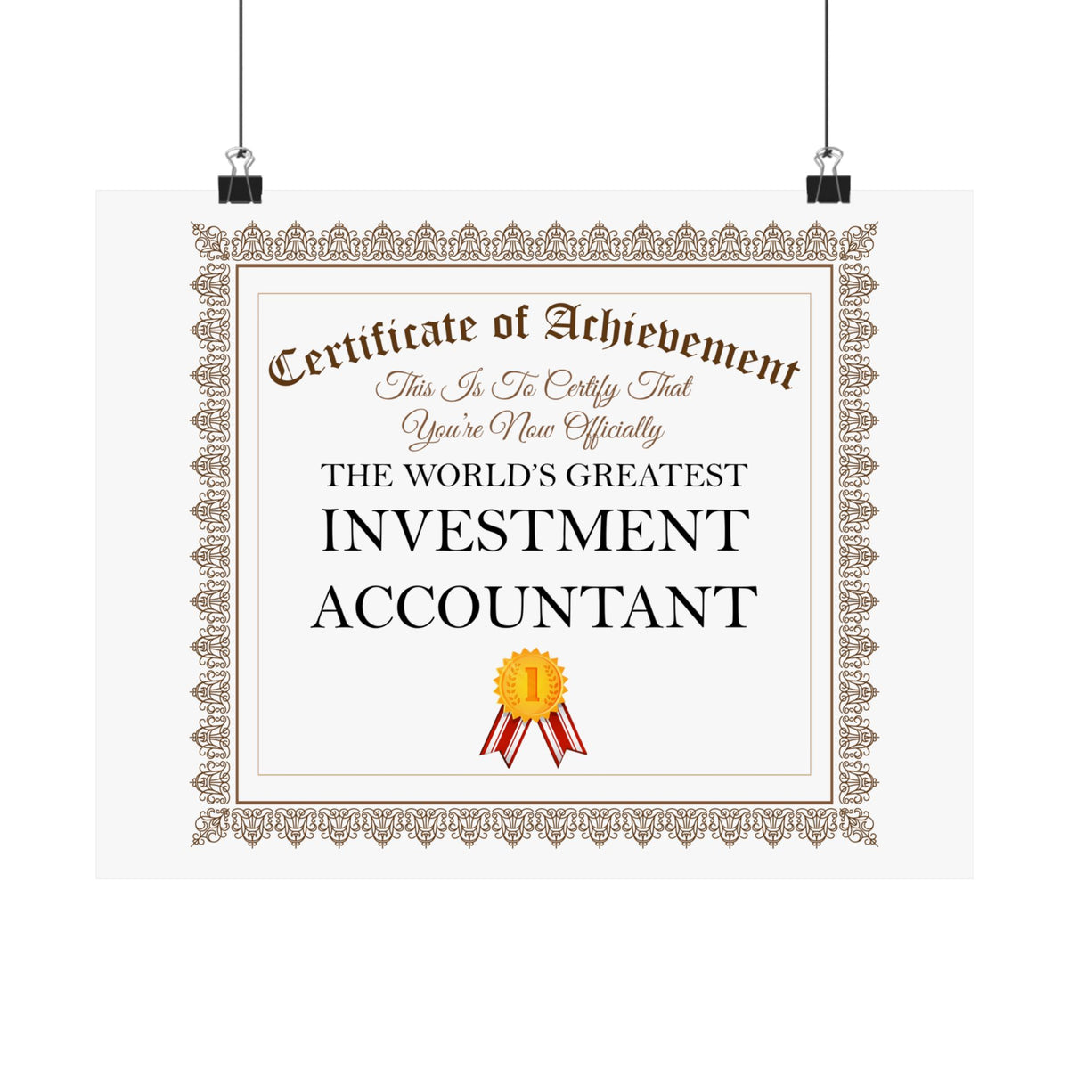 World's Greatest Investment Accountant - 14 in x 11 in Matte Poster