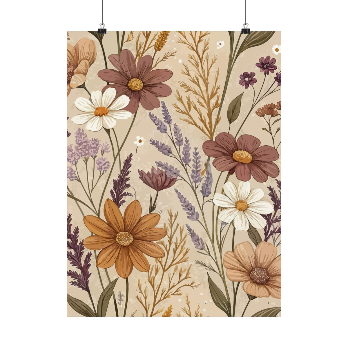Wildflowers Pattern 075 - 18 in x 24 in Matte Poster
