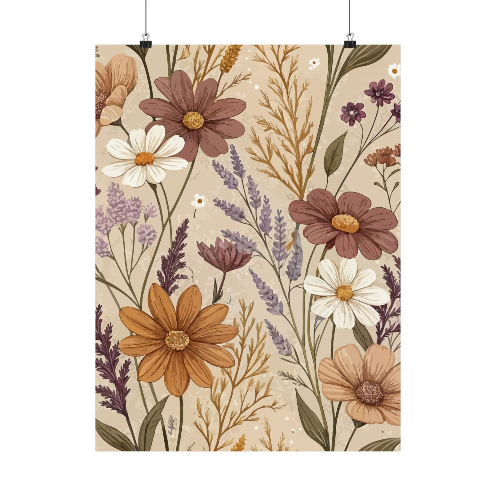 Wildflowers Pattern 075 - 18 in x 24 in Matte Poster