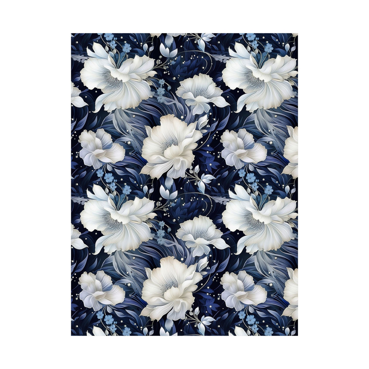 Nocturnal Bloom Pattern 007 - 18 in x 24 in Matte Poster