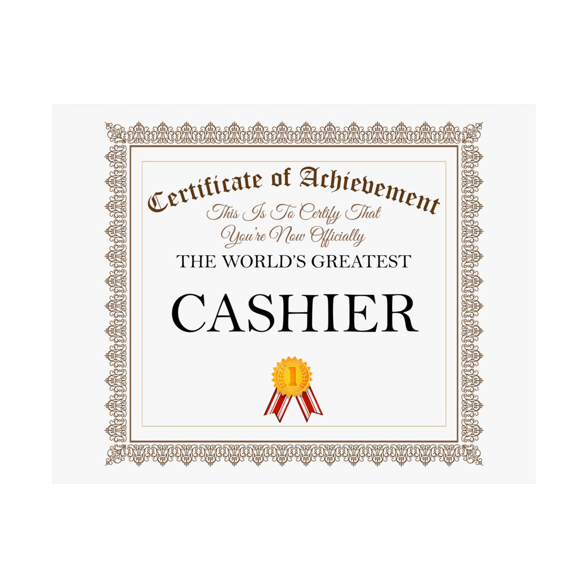 World's Greatest Cashier - 14 in x 11 in Matte Poster