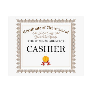 World's Greatest Cashier - 14 in x 11 in Matte Poster