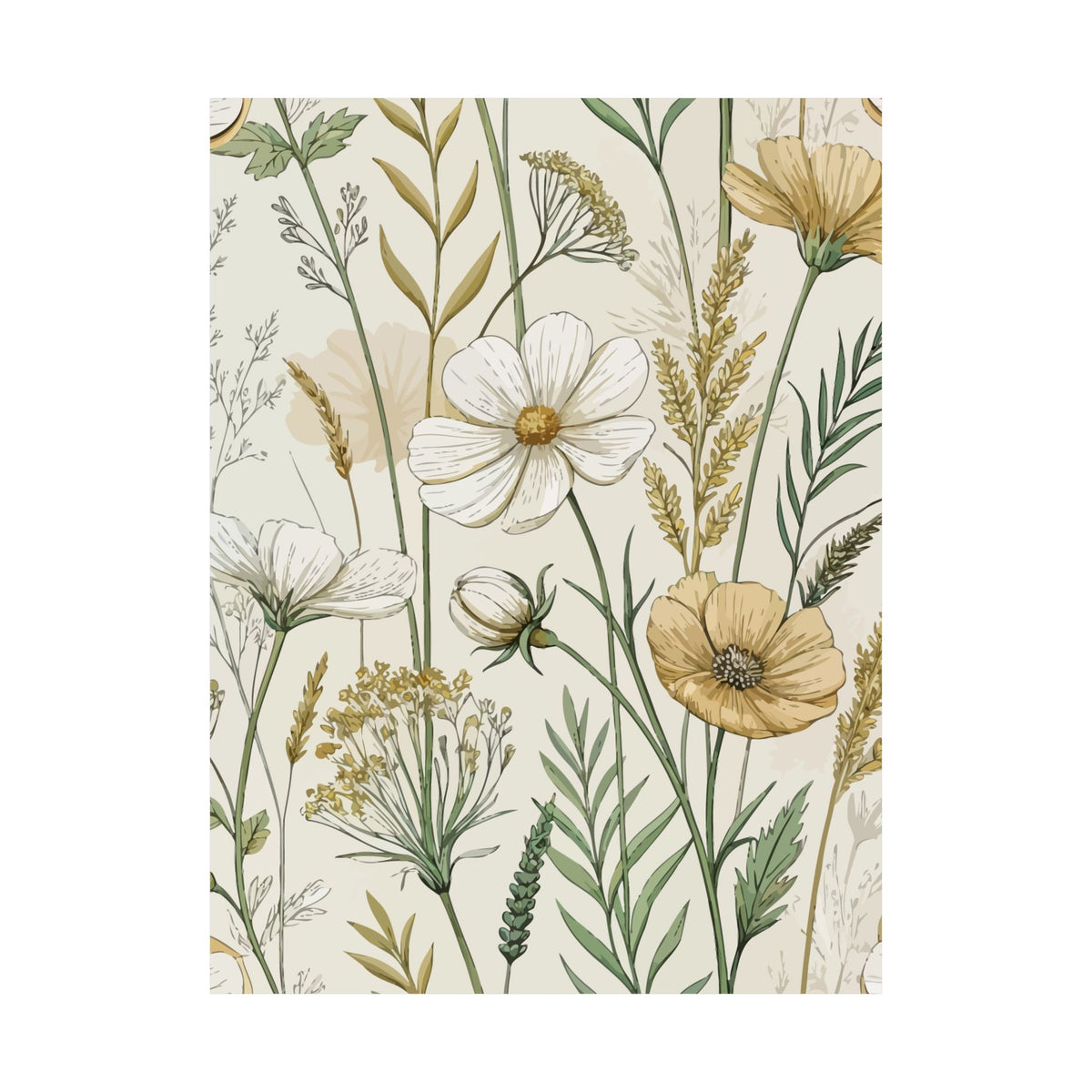Wildflowers Pattern 042 - 18 in x 24 in Matte Poster