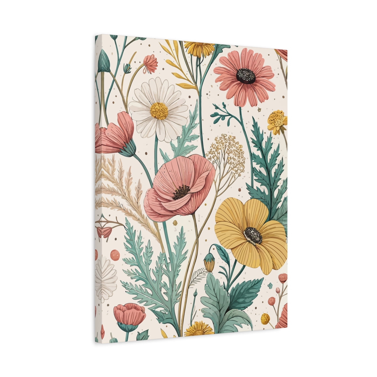 Wildflowers Pattern 111 - 18 in x 24 in Matte Canvas, Stretched, 1.25 in