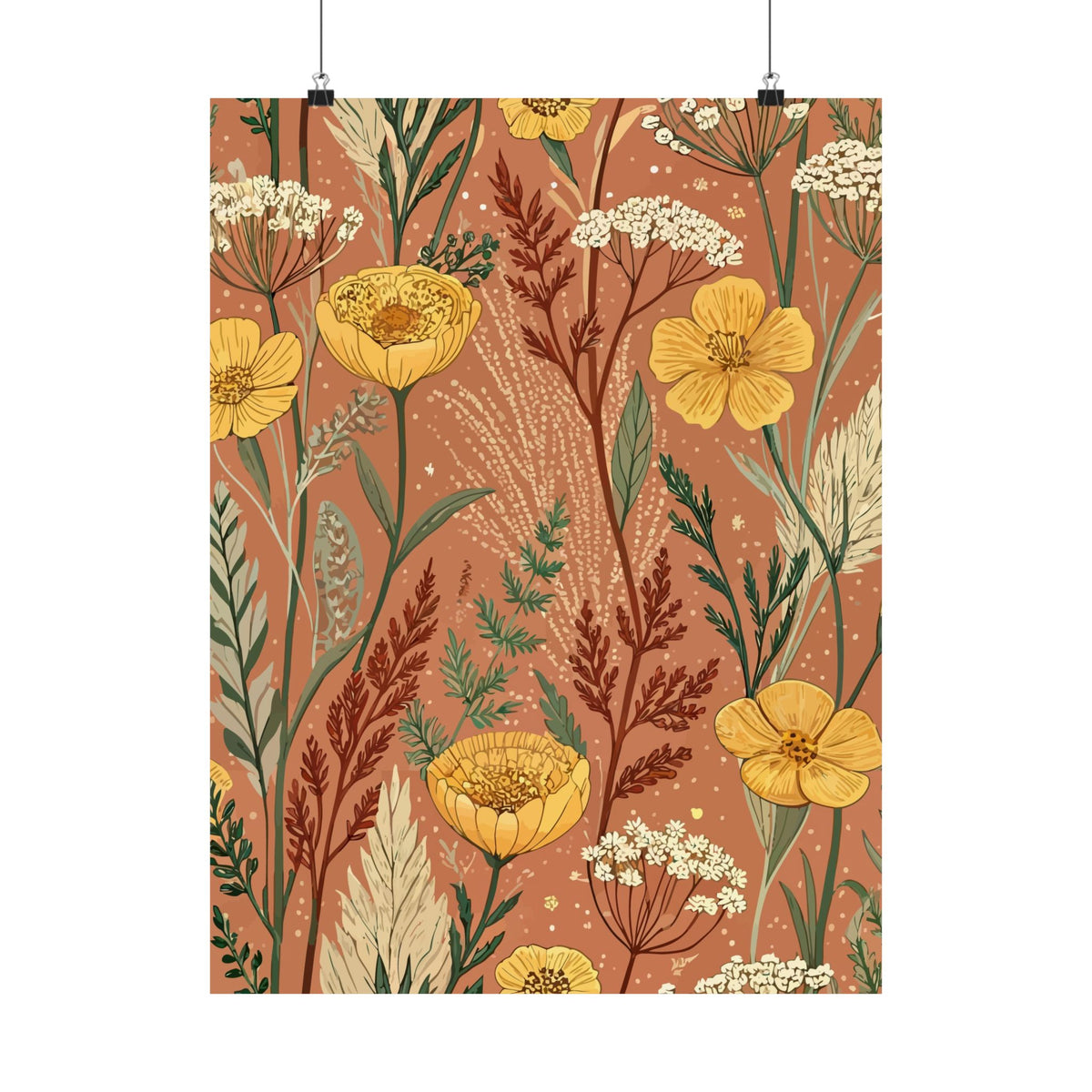Wildflowers Pattern 038 - 18 in x 24 in Matte Poster