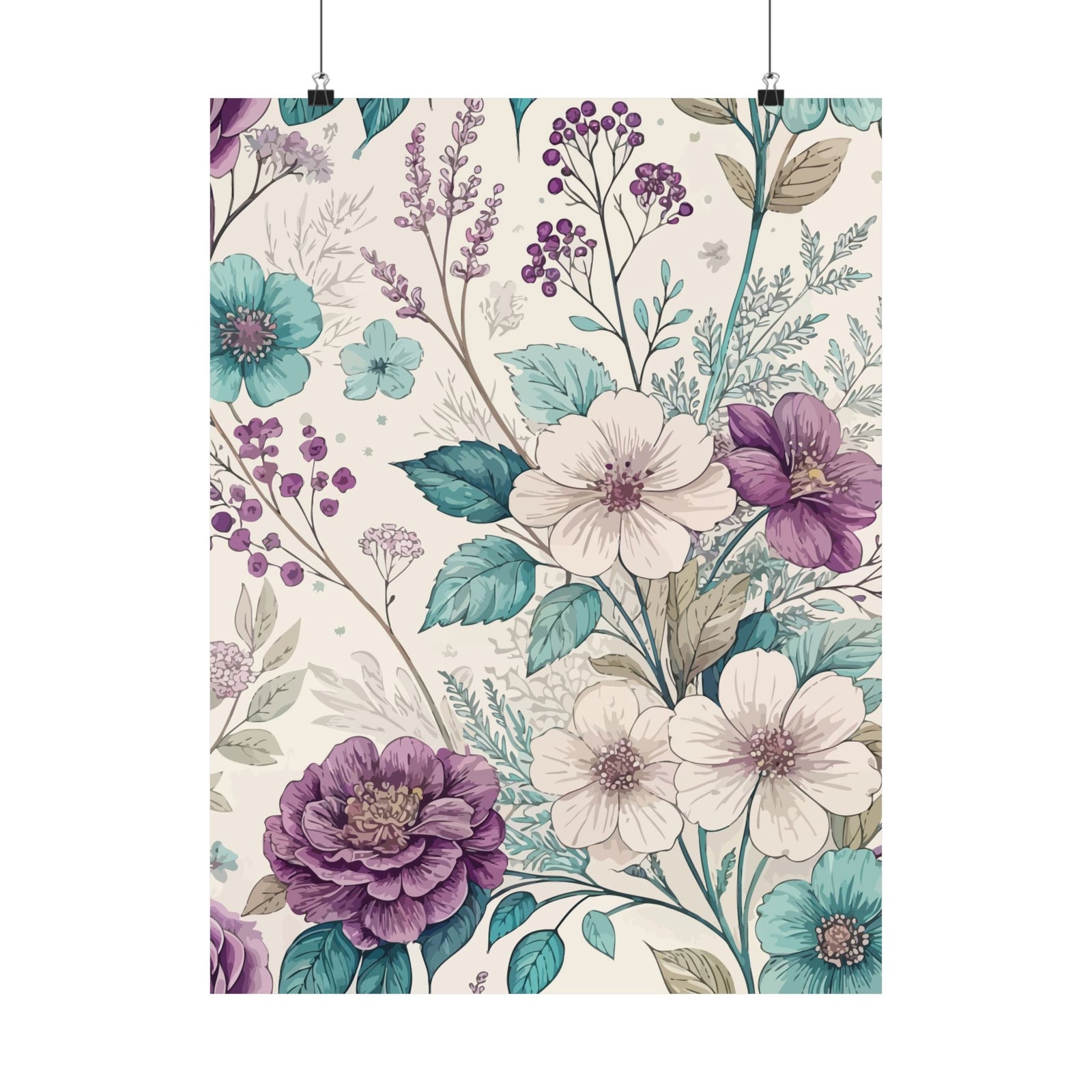 Wildflowers Pattern 163 - 18 in x 24 in Matte Poster
