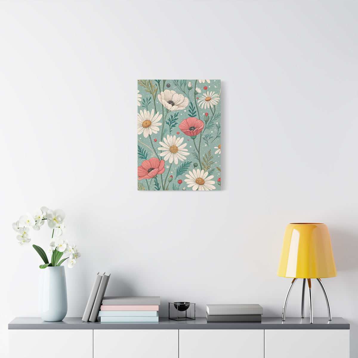 Wildflowers Pattern 106 - 18 in x 24 in Matte Canvas, Stretched, 1.25 in
