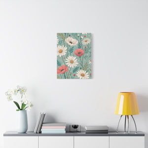 Wildflowers Pattern 106 - 18 in x 24 in Matte Canvas, Stretched, 1.25 in