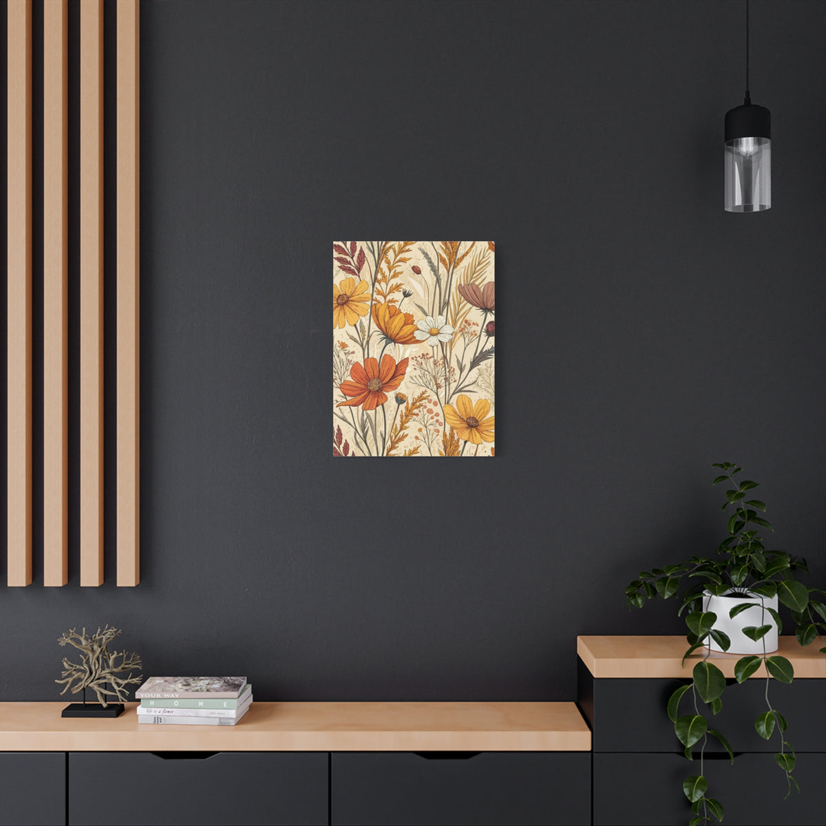 Wildflowers Pattern 019 - 18 in x 24 in Matte Canvas, Stretched, 1.25 in