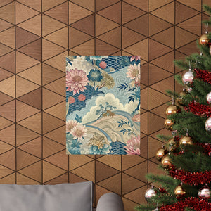 Folk Floral Pattern, Japanese Inspired 06 - 18 in x 24 in Matte Poster