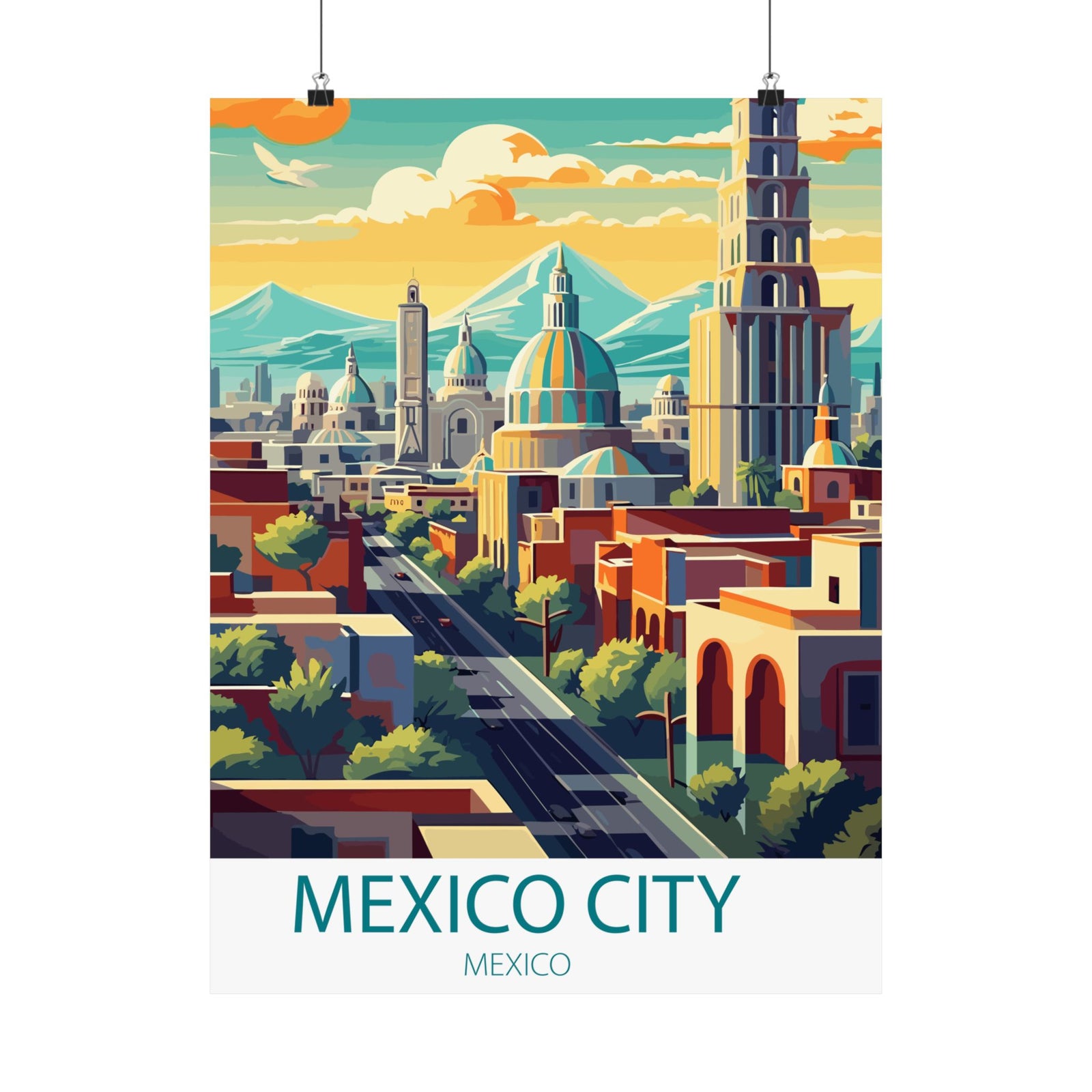 Famous Travel Destinations - Mexico City, Mexico - 18 in x 24 in Matte Poster
