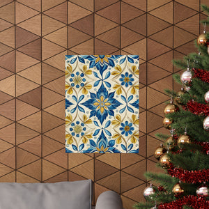 Folk Floral Pattern, Portuguese Inspired 01 - 18 in x 24 in Matte Poster