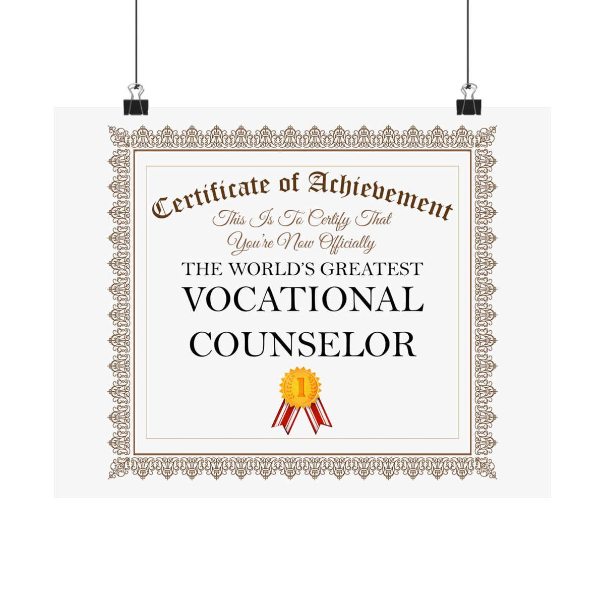 World's Greatest Vocational Counselor - 14 in x 11 in Matte Poster